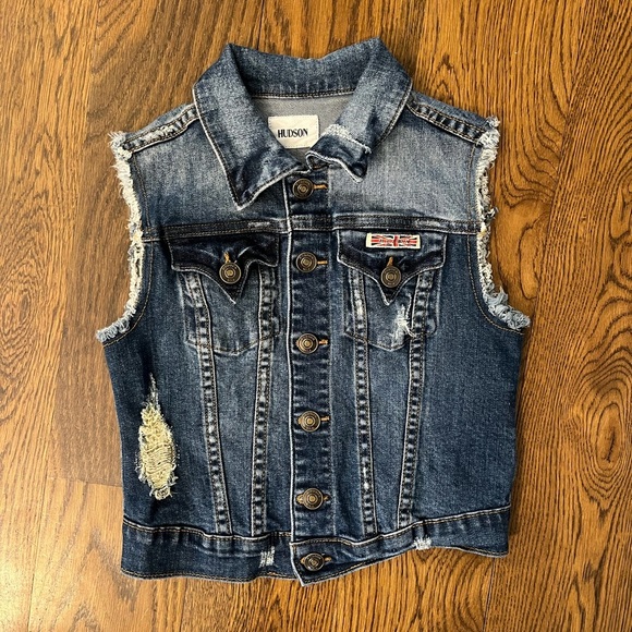 Hudson Denim Distressed Vest - Size Girls Small - Picture 1 of 8